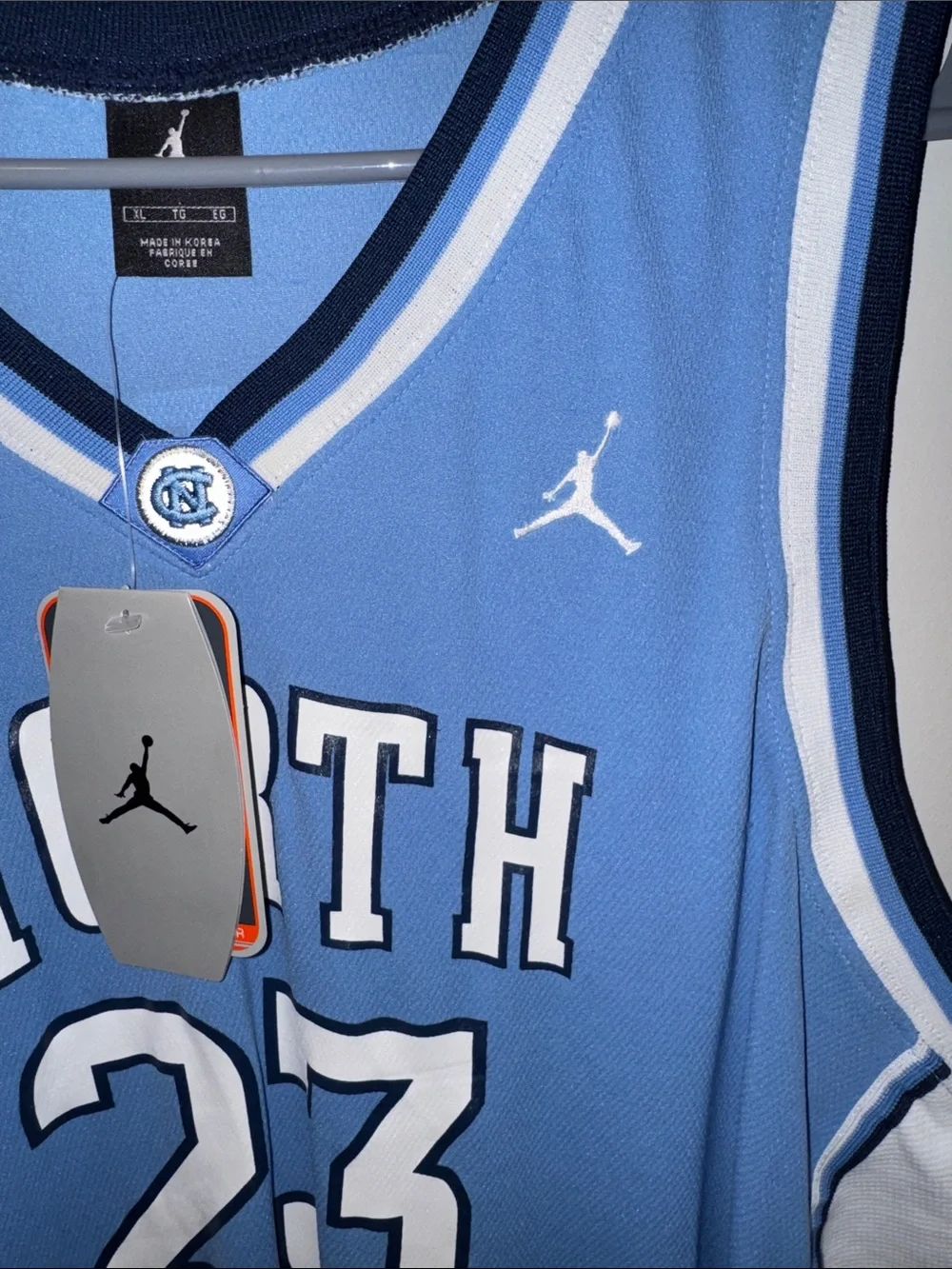 Jordan North Carolina #23 Basketball Jersey - Carolina Blue & White